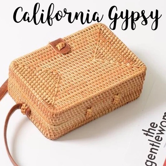 Boho gypsy rattan crossbody bag - Picture 6 of 8